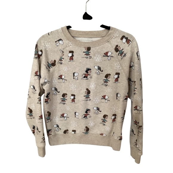 AE X Peanuts Ice Skating Snoopy Crewneck Pullover Sweatshirt - Picture 1 of 4